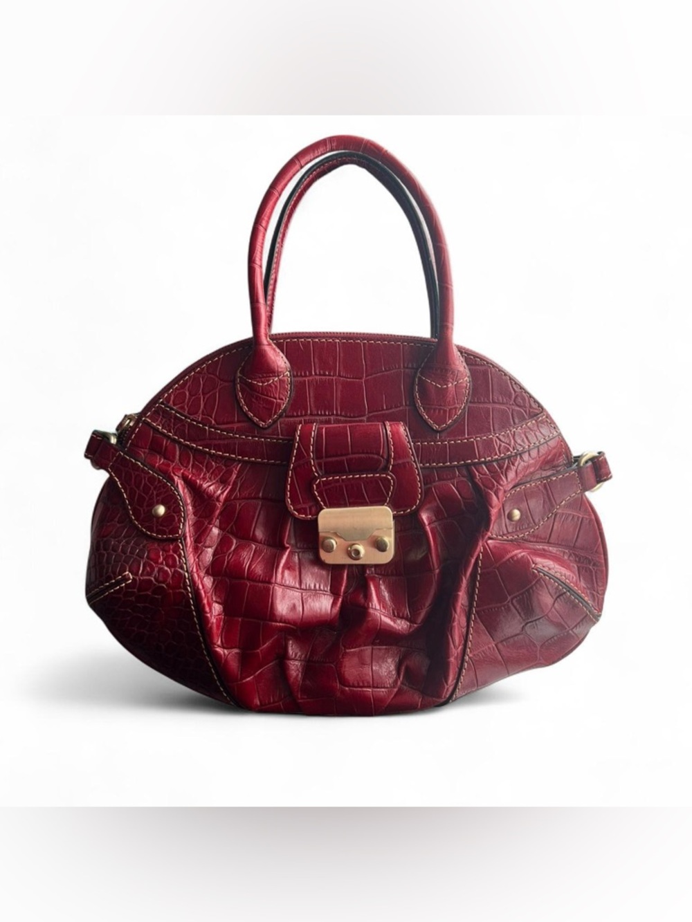 VINTAGE Y2k Maxx New York red croc embossed bag